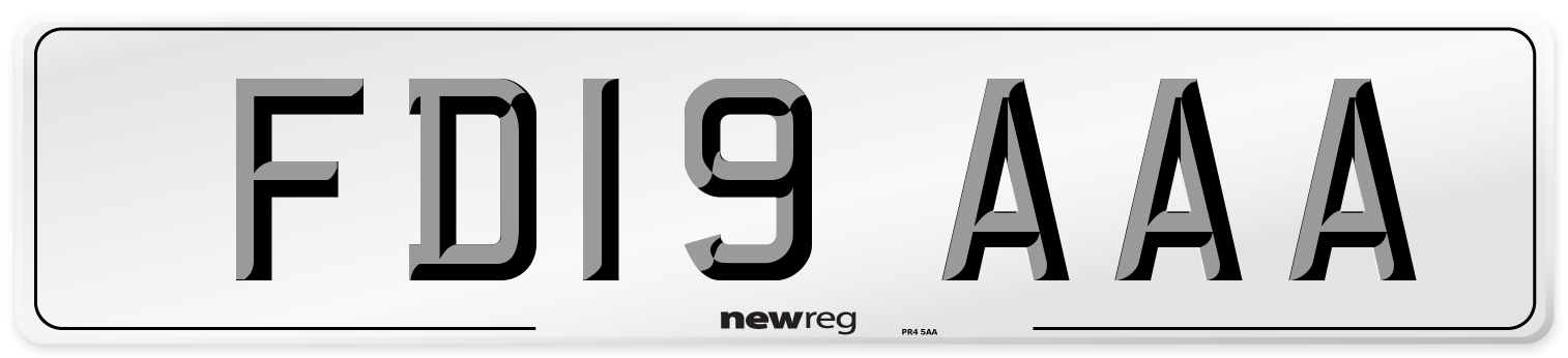 FD19 AAA Number Plate from New Reg